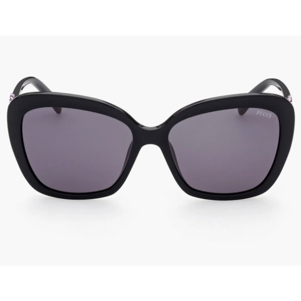 58mm Butterfly Sunglasses Emilio Pucci Shiny Black Smoke